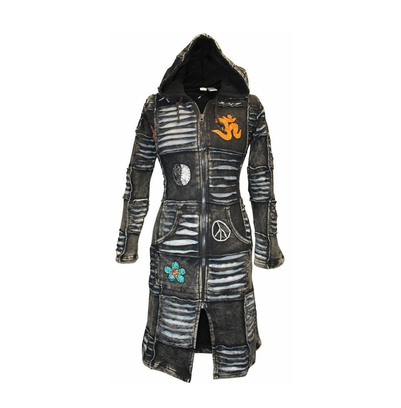 Women's Black Om Gothic Coat