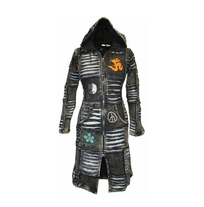 Women's Black Om Gothic Coat